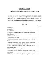 TIỂU LUẬN   cơ sở lý LUẬN và THỰC TIỄN của ĐƯỜNG lối đổi mới đất nước được THÔNG QUA tại đại hội VI THÁNG 12 năm 1986 của ĐẢNG CỘNG sản VIỆT NAM