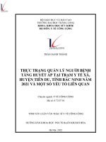 Thực trạng quản lý người bệnh tăng huyết áp tại trạm y tế xã, huyện tiên du, tỉnh bắc ninh năm 2021 và một số yếu tố liên quan