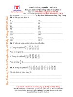 BUỔI 2   PHIẾU bài tập TOÁN   TUẦN 21 