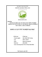 Đánh giá hiệu quả sử dụng đất nông nghiệp trong sản xuất chà là tại trang trại 26, moshav ein yahav, arava, israel   