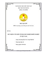 HUY ĐỘNG VỐN ĐỐI VỚI DOANH NGHIỆP KHỞI NGHIỆP Ở VIỆT NAM