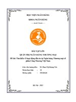 BÀI TẬP LỚN  QUẢN TRỊ NGÂN HÀNG THƯƠNG MẠI  Đề tài: Tìm hiểu về hoạt động đầu tư tại Ngân hàng Thương mại cổ  phần Công Thương Việt Nam