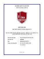 BÀI TẬP LỚN  HỌC PHẦN KINH TẾ CHÍNH TRI QUỐC TẾ  ĐỀ TÀI: CHIẾN TRANH THƯƠNG MẠI MỸ – TRUNG VÀ TÁC ĐỘNG CỦA  CUỘC CHIẾN ĐẾN NỀN KINH TẾ VIỆT NAM