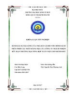 Khóa luận tốt nghiệp: Đánh giá sự hài lòng của nhà bán lẻ đối với chính sách phân phối các nhãn hàng P&G của Công ty trách nhiệm hữu hạn thương mại tổng hợp Tuấn Việt chi nhánh