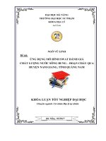 ỨNG DỤNG MÔ HÌNH SWAT ĐÁNH GIÁ CHẤT LƯỢNG NƯỚC SÔNG BUNG – ĐOẠN CHẢY QUA HUYỆN NAM GIANG, TỈNH QUẢNG NAM  10600728