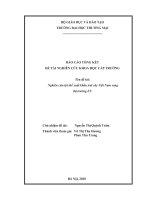 BÁO cáo TỔNG kết đề tài NGHIÊN cứu KHOA học cấp TRƯỜNG tên đề tài nghiên cứu lợi thế xuất khẩu trái cây việt nam sang thị trường EU 