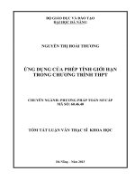 ỨNG DỤNG CỦA PHÉP TÍNH GIỚI HẠN TRONG CHƯƠNG TRÌNH THPT  10600783