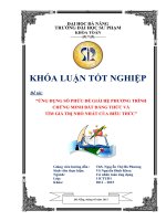 “ỨNG DỤNG SỐ PHỨC ĐỂ GIẢI HỆ PHƯƠNG TRÌNHCHỨNG MINH BẤT ĐẲNG THỨC VÀTÌM GIÁ TRỊ NHỎ NHẤT CỦA BIỂU THỨC”  10600767