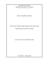 ỨNG DỤNG PHẦN MỀM MAPLE CHO BÀI TOÁNTÍCH PHÂN ĐẠI SỐ MA TRẬN  10600740