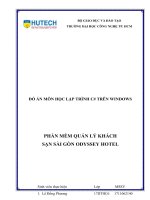 ĐỒ ÁN MÔN HỌC LẬP TRÌNH C# TRÊN WINDOWS PHẦN MỀM QUẢN LÝ KHÁCH SẠN SÀI GÒN ODYSSEY HOTEL