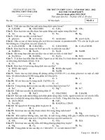 Đề thi thử TN THPT 2022 lần 1 môn Hoá học trường THPT Vĩnh Linh – Quảng Trị
