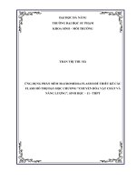 ỨNG DỤNG PHẦN MỀM MACROMEDIA FLASH ĐỂ THIẾT KẾ CÁC FLASH HỖ TRỢ DẠY HỌC CHƯƠNG “CHUYỂN HÓA VẬT CHẤT VÀ NĂNG LƯỢNG”, SINH HỌC – 11 - THPT