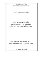 ỨNG DỤNG PHẦN MỀMMATHEMATICA CHO LỜI GIẢICỦA BÀI TOÁN TRUYỀN NHIỆT  10600744