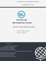 TIỂU LUẬN môn MARKETING căn bản đề tài tổ CHỨC KHOÁ hổc CANVA 