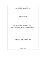 ỨNG DỤNG PHƯƠNG PHÁP TỐI ƯUGIẢI BÀI TOÁN HÌNH HỌC PHỔ THÔNG  10600760