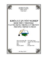 ĐỊNH THỨC WRONXKI VÀ ỨNG DỤNG TRONG LÝ THUYẾT PHƢƠNG TRÌNH VI PHÂN  10600861