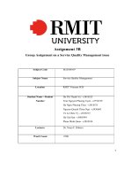 Assignment 3B Group Assignment on a Service Quality Management issue while the rewards and bonuses will be awarded for workers to strengthen the motivation. In order to advance employee