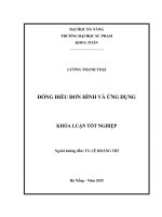 ĐỒNG ĐIỀU ĐƠN HÌNH VÀ ỨNG DỤNG  10600874