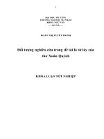 Đối tượng nghiên cứu trong đề tài là từ láy của thơ Xuân Quỳnh  10600873