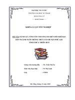 ĐÁNH GIÁ TÍNH TỔN THƯƠNG DO BIẾN ĐỒI KHÍ HẬU ĐẾN NGÀNH NUÔI TRỒNG THỦY SẢN HUYỆN PHÚ LỘC TỈNH THỪA THIÊN HUẾ