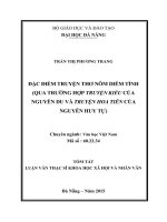ĐẶC ĐIỂM TRUYỆN THƠ NÔM DIỄM TÌNH (QUA TRƯỜNG HỢP TRUYỆN KIỀU CỦA NGUYỄN DU VÀ TRUYỆN HOA TIÊN CỦA NGUYỄN HUY TỰ)  10600952