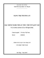 ĐẶC ĐIỂM NGHỆ THUẬT TIỂU THUYẾT QUÊ NỘI VÀ TẢNG SÁNG CỦA VÕ QUẢNG  10600901
