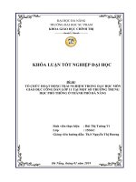 TỔ CHỨC HOẠT ĐỘNG TRẢI NGHIỆM TRONG DẠY HỌC MÔN GIÁO DỤC CÔNG DÂN LỚP 11 TẠI MỘT SỐ TRƯỜNG TRUNG HỌC PHỔ THÔNG Ở THÀNH PHỐ ĐÀ NẴNG