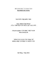 ĐẶC ĐIỂM THI PHÁP CỦA “TRUYỆN CỔ VIẾT LẠI” SAU 1975  10600931