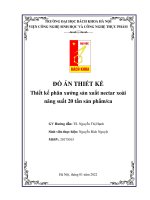 ĐỒ án THIẾT kế thiết kế phân xưởng sản xuất nectar xoài năng suất 20 tấn sản phẩmca 