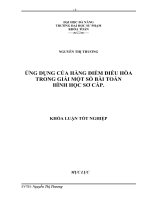 ỨNG DỤNG CỦA HÀNG ĐIỂM ĐIỀU HÒA TRONG GIẢI MỘT SỐ BÀI TOÁN HÌNH HỌC SƠ CẤP  10600780