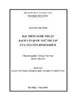 ĐẶC ĐIỂM NGHỆ THUẬT BẠC VÂN QUỐC NG THI TẬP CỦA NGUYỄN BỈNH KHIÊM  10600897