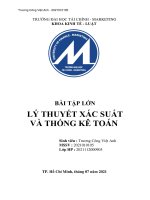 BÀI TẬP LỚN LÝ THUYẾT XÁC SUẤT VÀ THỐNG KÊ TOÁN