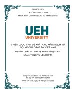 chiến lược crm đề xuất cho mảng dịch vụ gọi xe của grab tại việt nam 