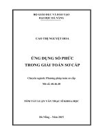 ỨNG DỤNG SỐ PHỨC TRONG GIẢI TOÁN SƠ CẤP  10600771