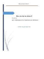 báo cáo dự án nhóm 8 tên đề tài quy trình quản lý khách sạn monday 