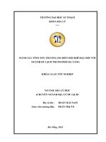 ĐÁNH GIÁ TÍNH TỔN THƯƠNG DO BIẾN ĐỔI KHÍ HẬU ĐỐI VỚI NGÀNH DU LỊCH THÀNH PHỐ ĐÀ NẴNG