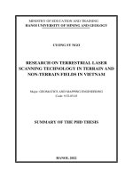 Nghiên cứu công nghệ quét laser mặt đất trong lĩnh vực địa hình và phi địa hình ở Việt Nam tt