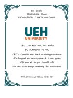 đề tài đạo đức kinh doanh và những vấn đề đạo đức đang nổi lên hiện nay của các doanh nghiệp việt nam và các giải pháp đề xuất 