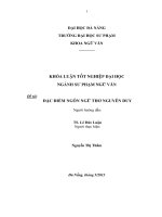 ĐẶC ĐIỂM NGÔN NGỮ THƠ NGUYỄN DUY  10600918