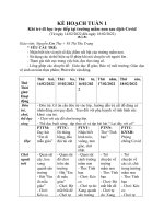 Kế hoạch dạy học trực tiếp lớp chồi 1 TUẦN 1