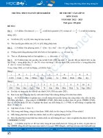 Bộ 5 đề thi thử vào lớp 10 môn Toán năm 2022-2023 có đáp án Trường THCS Nguyễn Bỉnh Khiêm