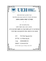 lý luận kết hợp các mặt đối lập và vận dụng vào việc giải quyết mâu thuẫn nảy sinh 