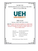 đề tài phân tích quan điểm của triết học mác   lênin về con người và bản chất con người  ý nghĩa lý luận và thực tiễn của quan điểm trên 