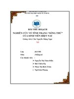 TIỂU LUẬN bài thu hoạch nghiên cứu về tình trạng “sống thử” của sinh viên hiện nay