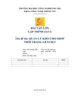 Bài tập lớn JAVA QUẢN LÝ KHO CHO SHOP THỜI TRANG