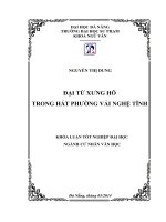 ĐẠI TỪ XƯNG HÔ TRONG HÁT PHƯỜNG VẢI NGHỆ TĨNH KHÓA LUẬN TỐT NGHIỆP ĐẠI HỌC NGÀNH CỬ NHÂN VĂN HỌC  10600983
