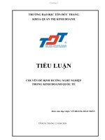 tiểu luận chuyên đề định hướng nghề nghiệp trong kinh doanh quốc tế 