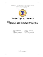 Xây dựng kế hoạch dạy học môn tự nhiên và xã hội lớp 3 theo hướng trải nghiệm.