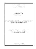 ẢNH HƯỞNG CỦA TÍNH MÙA VỤ ĐẾN HOẠT ĐỘNG DU LỊCH TỈNH THỪA THIÊN - HUẾ  10600836