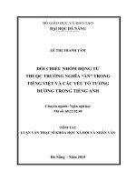ĐỐI CHIẾU NHÓM ĐỘNG TỪ THUỘC TRƯỜNG NGHĨA “ĂN” TRONG TIẾNG VIỆT VÀ CÁC YẾU TỐ TƯƠNG ĐƯƠNG TRONG TIẾNG ANH  10600864